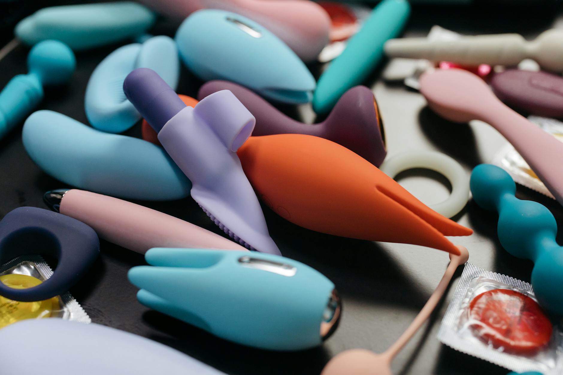 Two people in an intimate moment exploring pleasure together with lemon vibrators